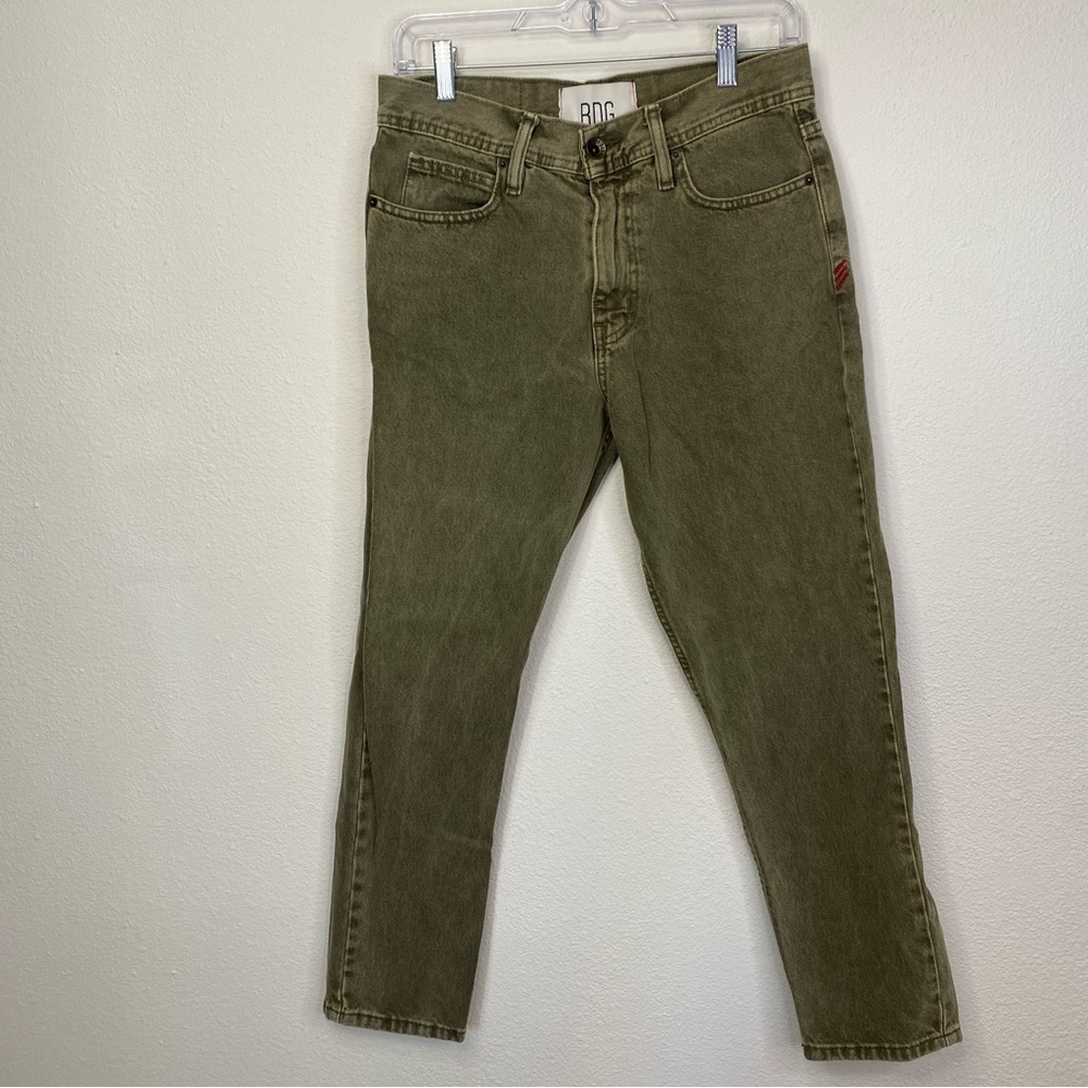 BDG Dad Slim Tapered Fit Men's Jeans 29/30 Olive Green Wash 90's Skater Grunge